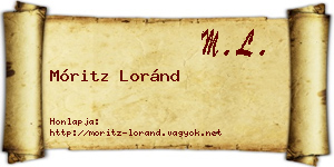 Móritz Loránd névjegykártya