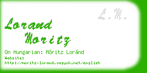 lorand moritz business card